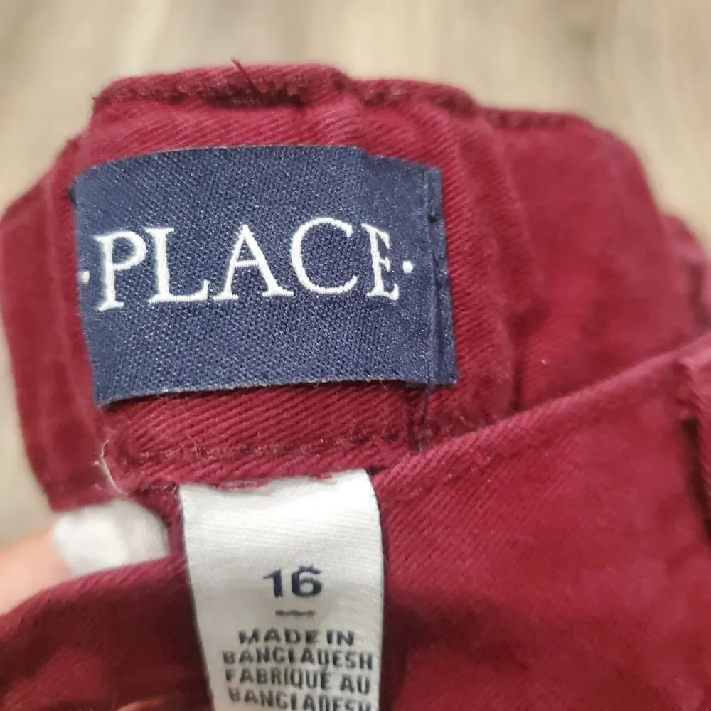 Boys PLACE Burgundy Chinos Size 16